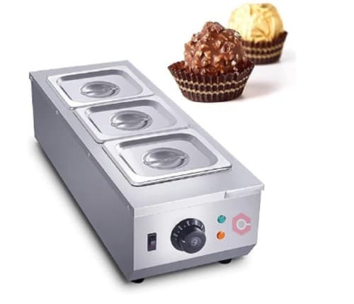 STAINLESS STEEL 3 POT CHOCOLATE MELTER CHOCLATE WARMER BAIN MARIE