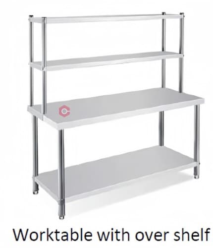 WORK TABLE WITH OVERSHELF